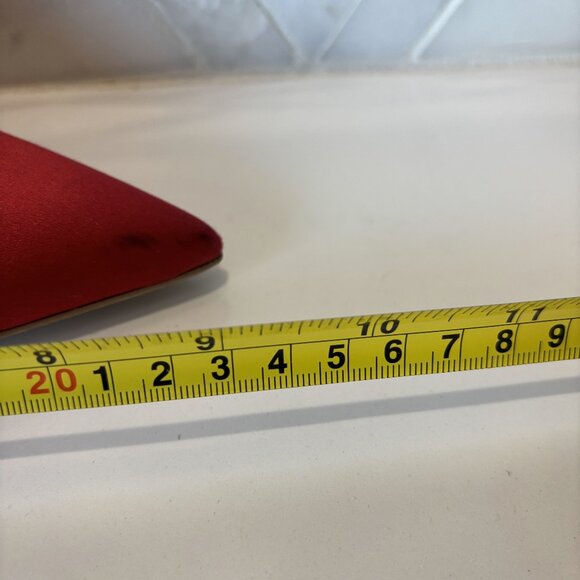 Valentino Garavani 39 9 Red Satin Heel Bow Open Heel Pointed Toe Pump Nite-Out - Picture 5 of 11